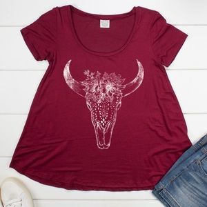 Bull skull graphic tee